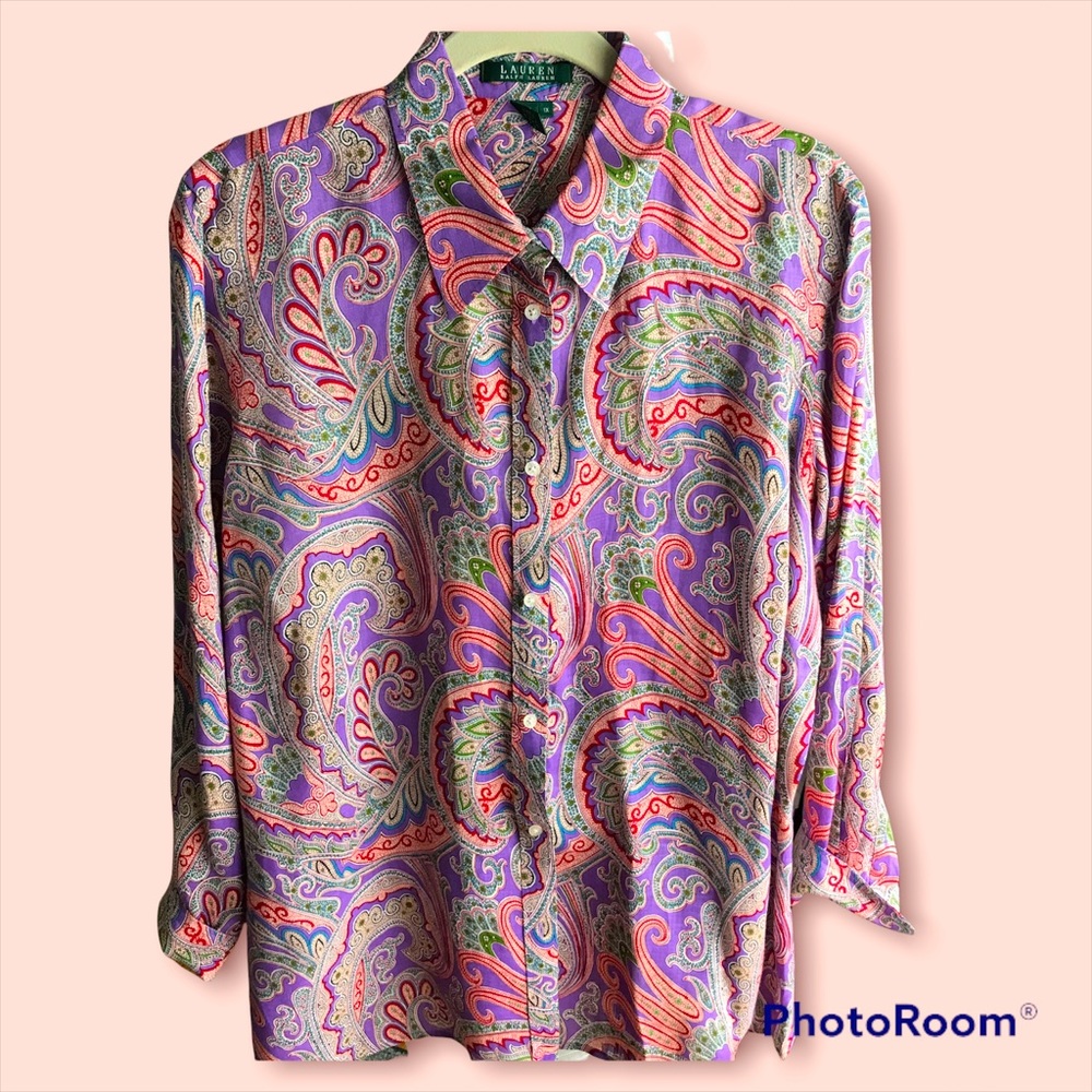 LAUREN RALPH LAUREN paisley button down shirt